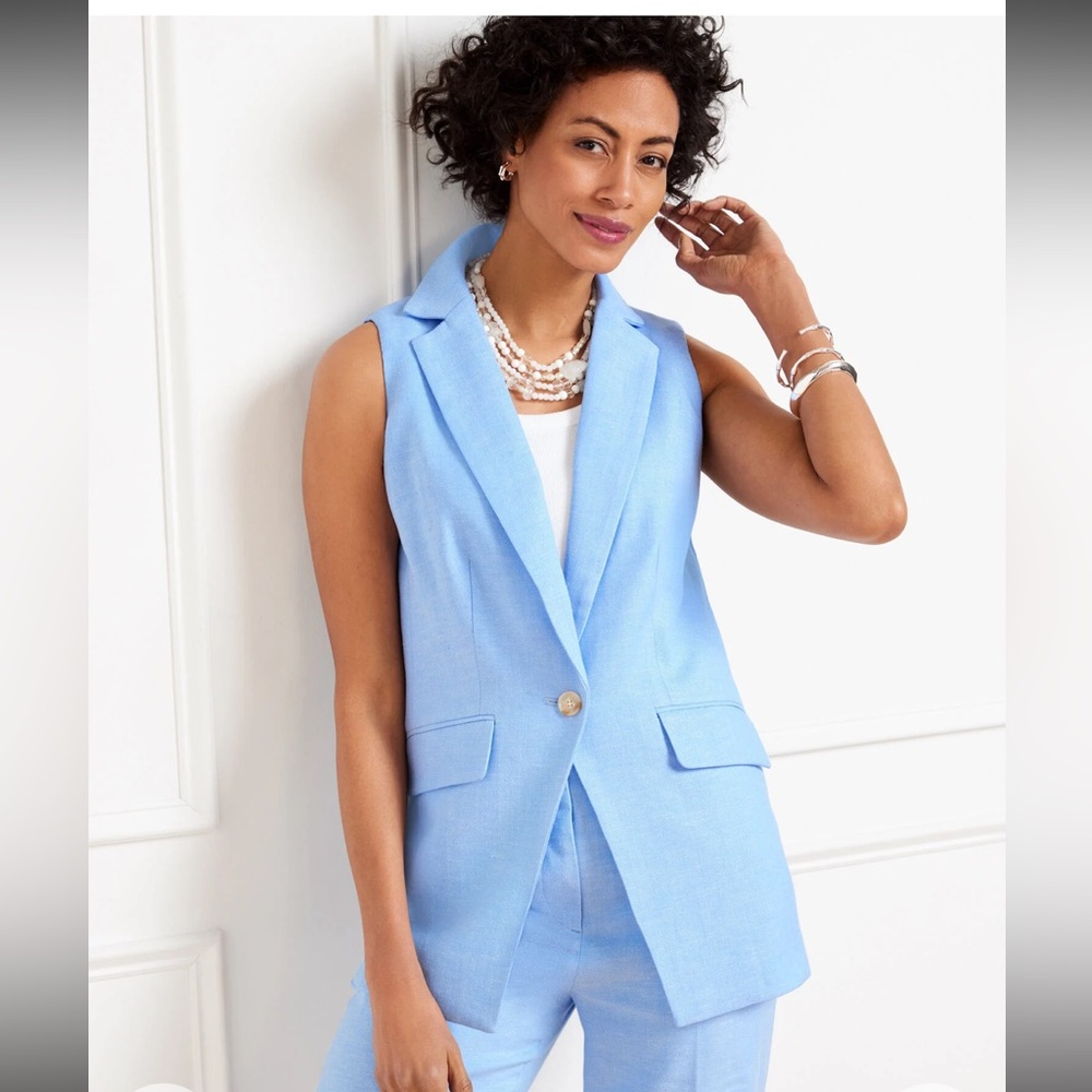 Talbots Sky Blue Sleeveless Vest 6P